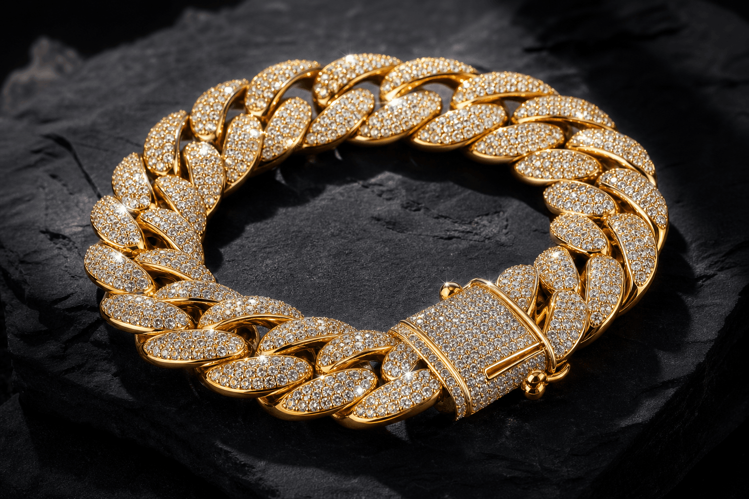 Bold Cuban Link Diamond Bracelet — product view