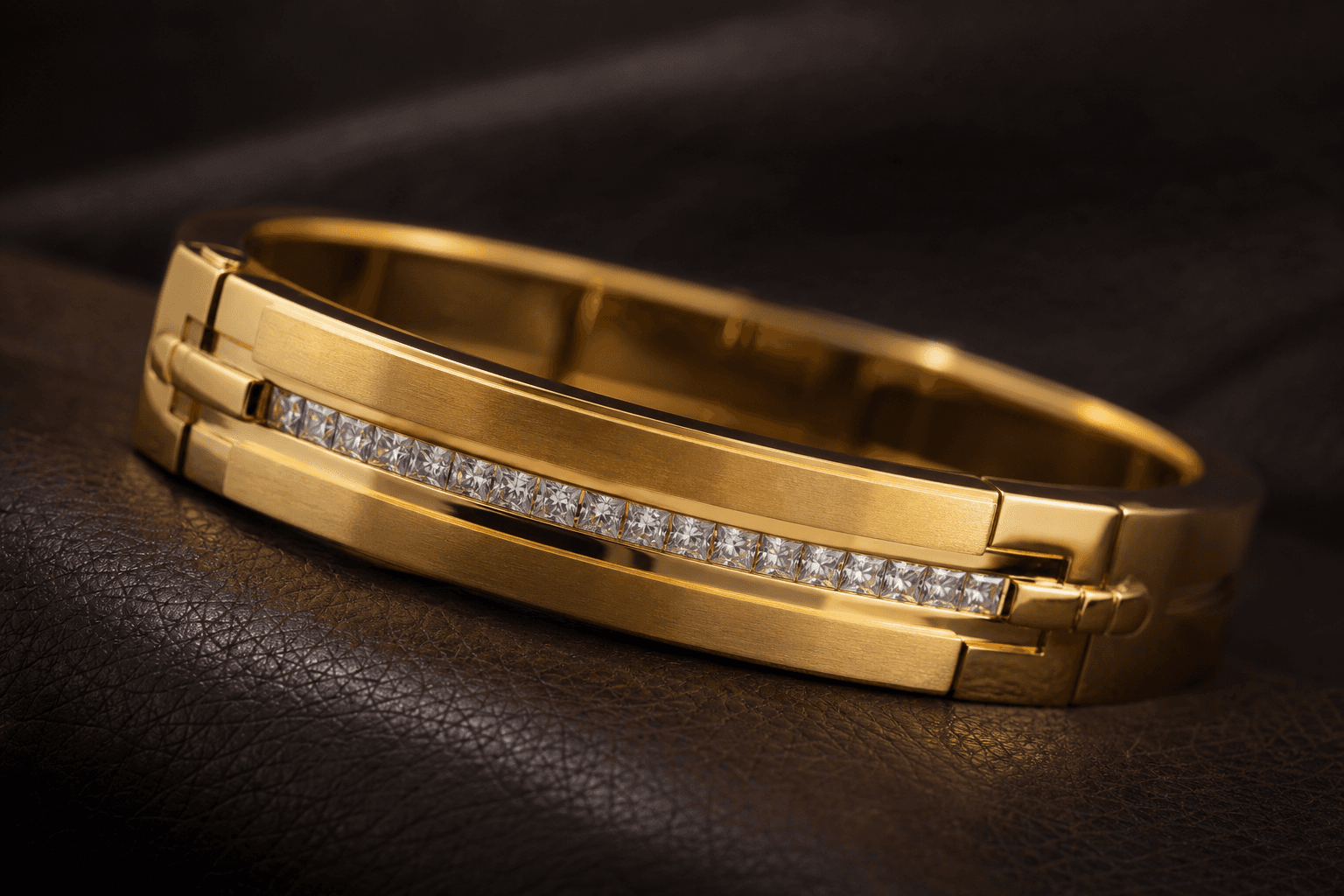 Men's Diamond Kada Bracelet — product view