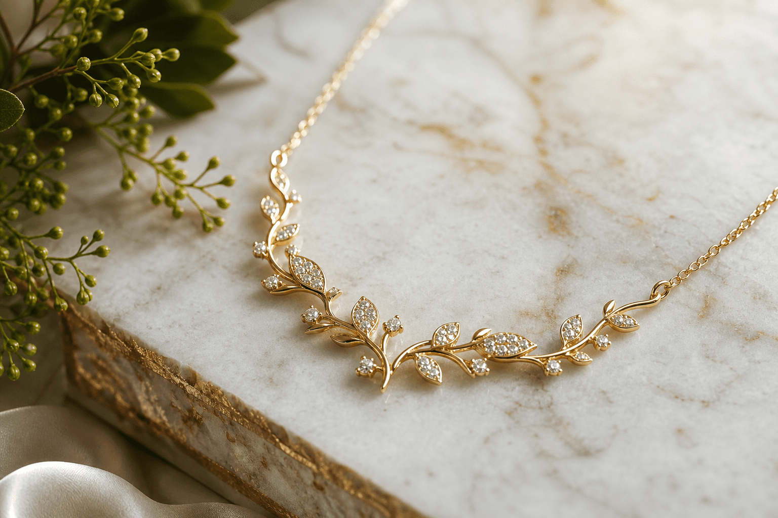 Nature's Vine Diamond Necklace — product view