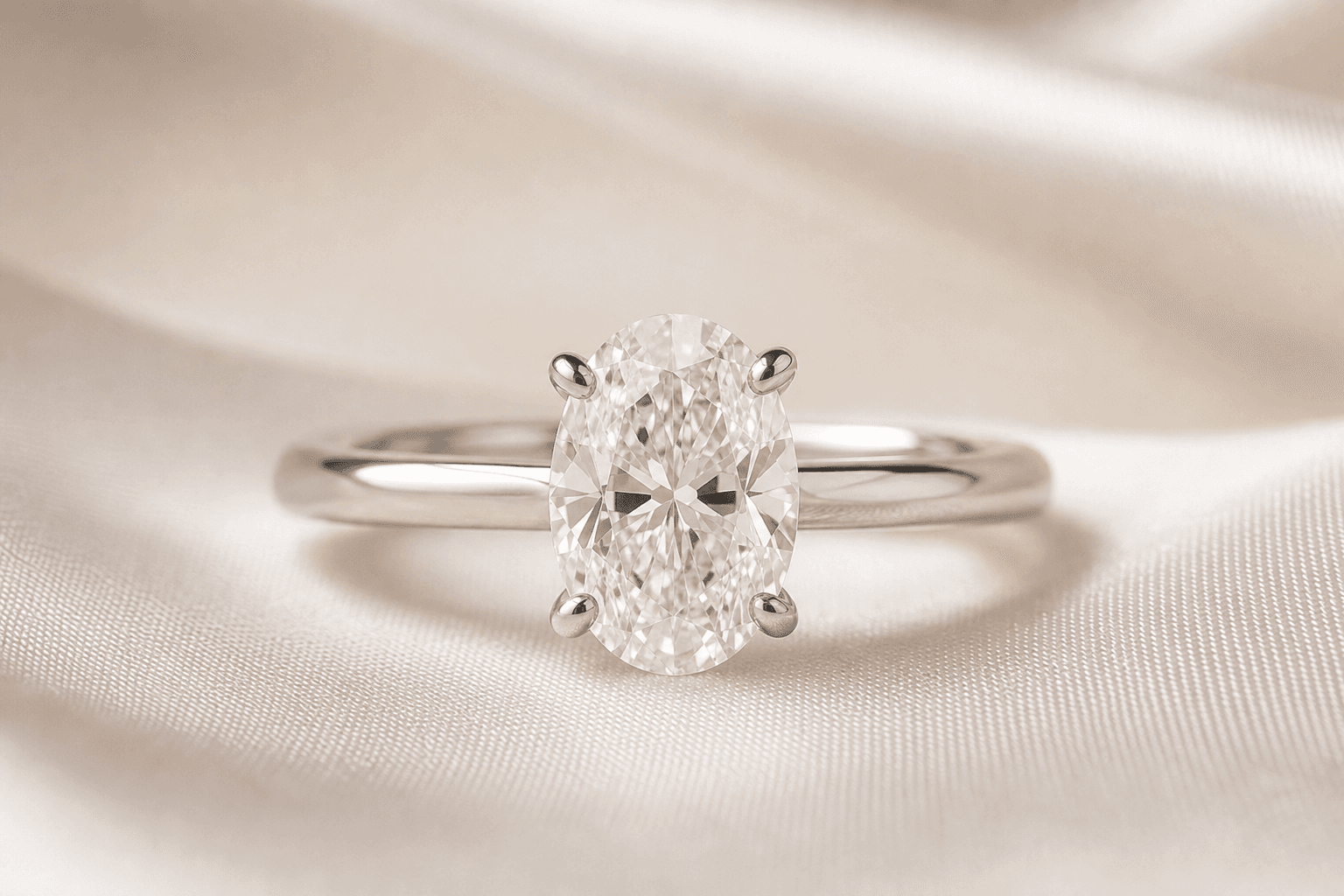 Oval Solitaire Engagement Ring — product view